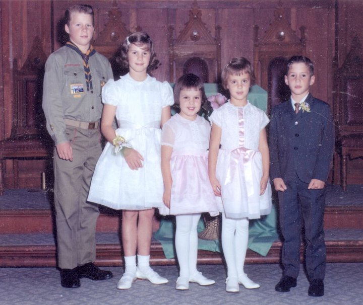 1965 Installation.jpg - The girls with their cousins, Scott, Cheri & Clay Cutter 1965